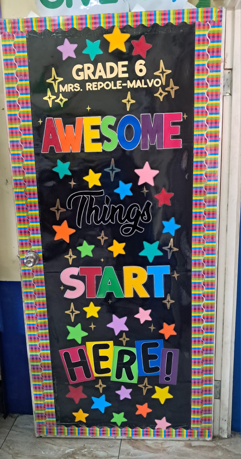 Finished classroom door decoration project